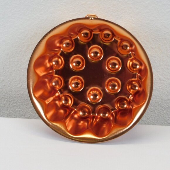 Lot of 2 Fluted Dimpled Copper 4 Cups Round Jell-O Cake Mold Vintage - Picture 7 of 8